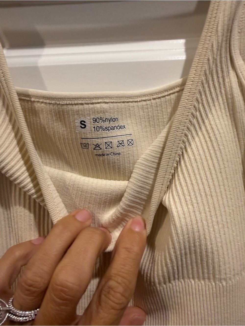 Seamless Ribbed Cream Shaping Tank Romper - Picture 4 of 4